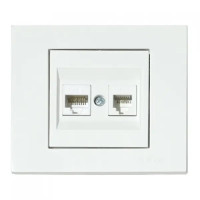 2-я розетка компьютерная (CAT6) белая GRANO (400-010300-230) Horoz Electric