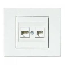 2-я розетка компьютерная (CAT6) белая GRANO (400-010300-230) Horoz Electric