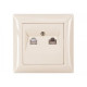 Розетка компьютерная + телефонный крем 3329 PRIMERA LUXEL