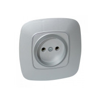 Розетка встроенная 16А 250V серебряная ELA (112-007-0005-020) Horoz Electric