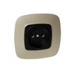 Розетка встроенная 16А 250V золотая+черная ELA (112-007-0005-040) Horoz Electric