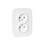 Розетка встроенная 2-я 16А 250V белая ELA (112-007-0007-010) Horoz Electric