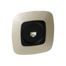 Розетка встроенная ТФ золотая+черная ELA (112-007-0010-040) Horoz Electric