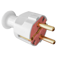 Вилка штепсельная LXL 326WHP с заземлением прямая белая