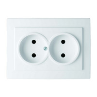 Розетка двухместная б/з NILSON Touran Белый 24111024