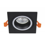 Точковий світильник LUXEL GU5.3 IP20 квадрат чорний метал DP-04B 