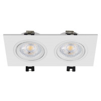 Точечный светильник LUXEL GU5.3 IP20 квадрат двойной белый DP-08W