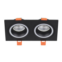 Точечный светильник LUXEL GU5.3 IP20 квадрат двойной черный металл DP-05B