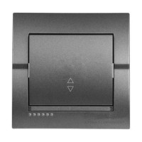 Выключатель 1-й проходной Графит Металлик 702-2929-105 DERIY