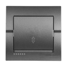 Выключатель 1-й проходной Графит Металлик 702-2929-105 DERIY