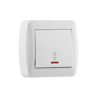 Выключатель 1-й проходной с подсветкой белый 711-0200-114 DEMET