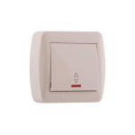 Выключатель 1-й проходной с подсветкой крем 711-0300-114 DEMET