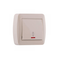 Выключатель 1-й проходной с подсветкой крем 711-0300-114 DEMET