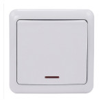 Выключатель 1-ый с подсветкой белый 751-0200-111