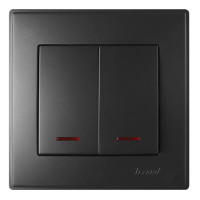 Выключатель 2-ой с подсветкой антрацит 705-4242-112 LESYA