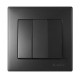 Выключатель 3-й антрацит 705-4242-109 LESYA