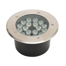 Светильник тротуарный LED 18W 1800Lm 85-265V IP67 d-180мм.круглый мат.хром AZUR-18 079-029-0018-010