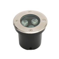 Светильник тротуарный LED 3W 300Lm 85-265V IP67 d-80мм.круглый мат.хром AZUR-3 079-029-0003-010