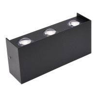 Светильник садово-парк. LED 6W 4200K 540Lm 85-265V IP65 80*171 настенный черный PROTON/S-6 076-055-0006-010