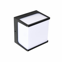 Светильник садово-парк. LED 8W 4200K 770Lm 100-265V IP65 настенный черный CUBE 076-068-0008-010