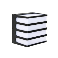 Светильник садово-парк. LED 8W 4200K 770Lm 100-265V IP65 настенная черная решетка CUBE-G 076-069-0008-010