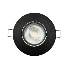 Светильник встроенный LED 5W 3000К-4500К-6000K 450Lm 170-265V d-85мм черный круглый NORA PRO-5 016-053-1005-020