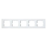 Рамка пятерная горизонтальная OVIVO Grano белая (400-010000-250)