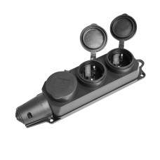 Колодка удлинителя IP44 с заземлением 3 гнезда 16А черная TITANUM STANDARD (ТF-B316IP-B)