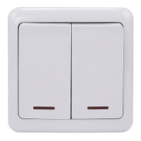 Выключатель второй с подсветкой белый 751-0200-112 VIOLA