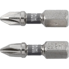 Насадка отверточная YATO; шлиц крестовидный PH1 х 25 мм. шпиндель 6-гран-1/4", покрытая титаном, 2 шт. YT-77930