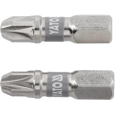 Насадка отверточная YATO; шлиц крестовидный PZ3 х 25 мм. шпиндель 6-гран-1/4", покрытая титаном, 2 шт. YT-77935