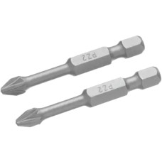 Насадка викруткова YATO; шліц хрестовид PZ3 х 50 мм. шпиндель 6-гран- 1/4", хром-молібден, 2 шт. YT-77975