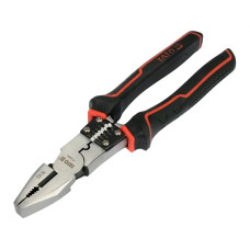 Плоскогубцы комбинированные с функцией обработки проводников YATO l=220 мм изолированные ручки (YT-20430)