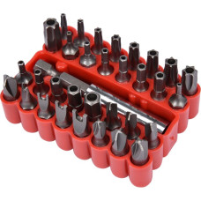 Отверточные насадки (бита) VOREL Cr-V, из квадр. 1/4" Набор 33 шт (66330)