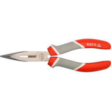Тонкогубцы никелированные изогнутые YATO : L= 200 мм YT-2028)