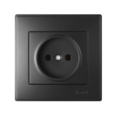 Розетка 1-на б/з антрацит 705-4242-121B LESYA