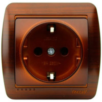 Розетка 1-я с/з Античный махагон 711-0500-122 DEMET