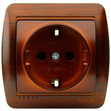 Розетка 1-я с/з Античный махагон 711-0500-122 DEMET