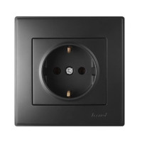 Розетка 1-я с/с антрацит 705-4242-122B LESYA