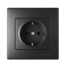 Розетка 1-я с/с антрацит 705-4242-122B LESYA