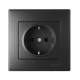 Розетка 1-я с/с антрацит 705-4242-122B LESYA