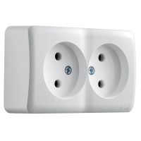 Розетка 2-я без/с закрытый корпус белый 751-0200-128B VIOLA