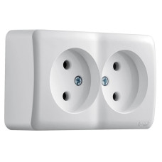 Розетка 2-я без/с закрытый корпус белый 751-0200-128B VIOLA