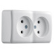 Розетка 2-я без/с закрытый корпус белый 751-0200-128B VIOLA