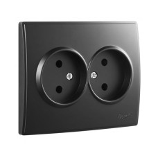 Розетка 2-я б/з антрацит 705-4242-128B LESYA