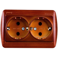 Розетка 2-я с/з закрытый корпус Античный Махагон 711-0500-127 DEMET