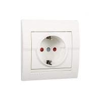 Розетка с защитой от детей белый 702-0202-124B DERIY