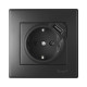 Розетка з/з +USB антрацит 705-4242-181 LESYA