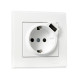 Розетка с/с +USB белая 705-0202-181 LESYA