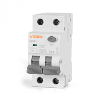 Дифференциальный автомат VIDEX RESIST АС 2п 30мА 6кА 10А (VF-RS6-DA2AC10)